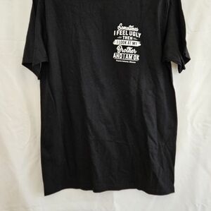 Black Graphic Crewneck T-Shirt - Brother Quote
